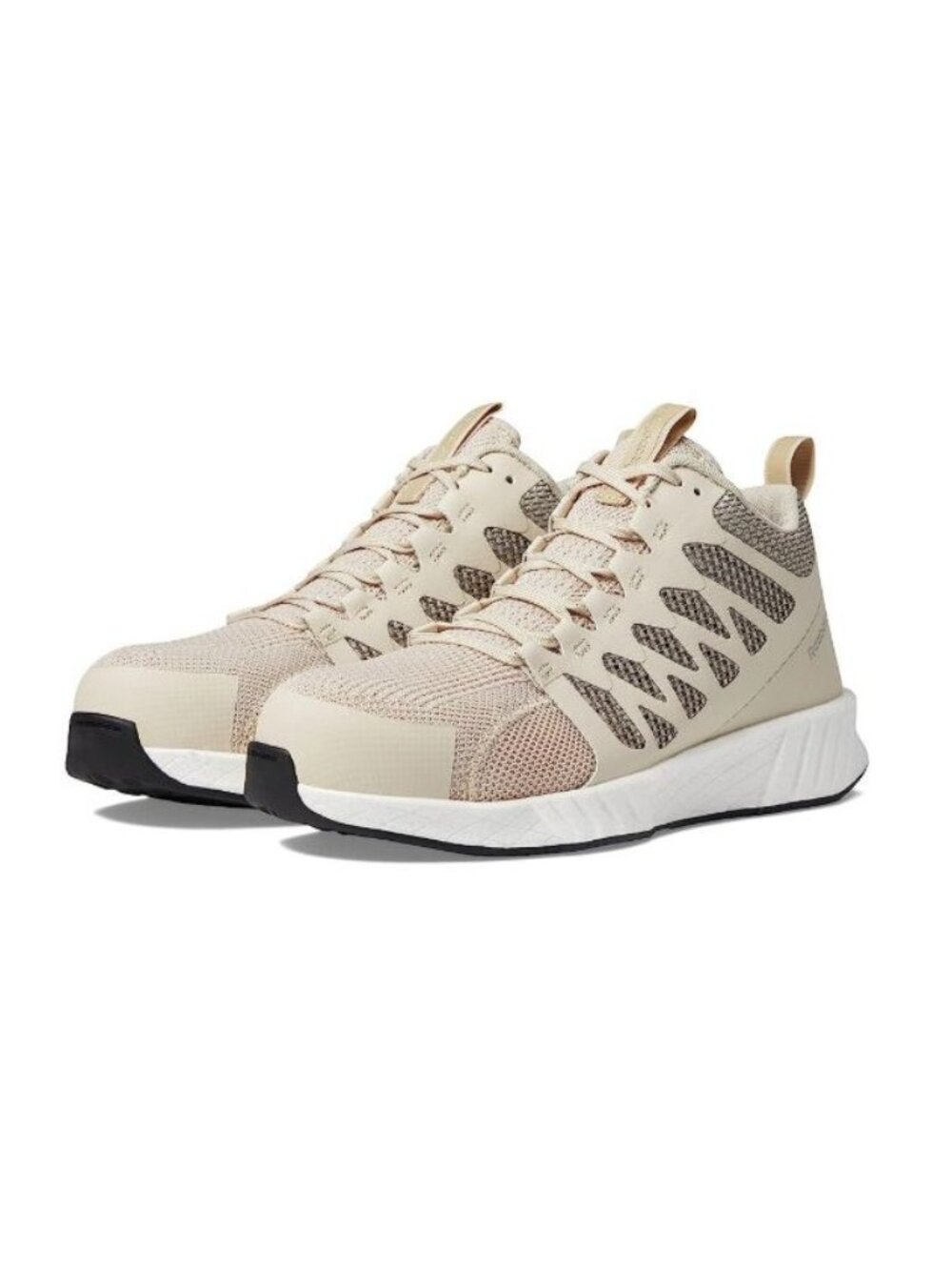Reebok Womens Work Fusion Flexweave EH Comp Toe Mid-Cut Cream Shoes Size 10